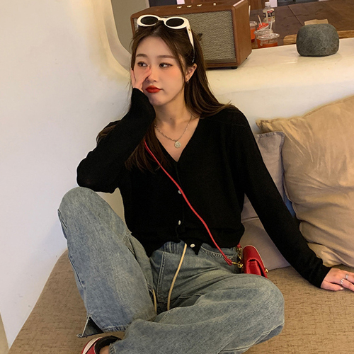 CC696  브이넥 긴팔 가디건